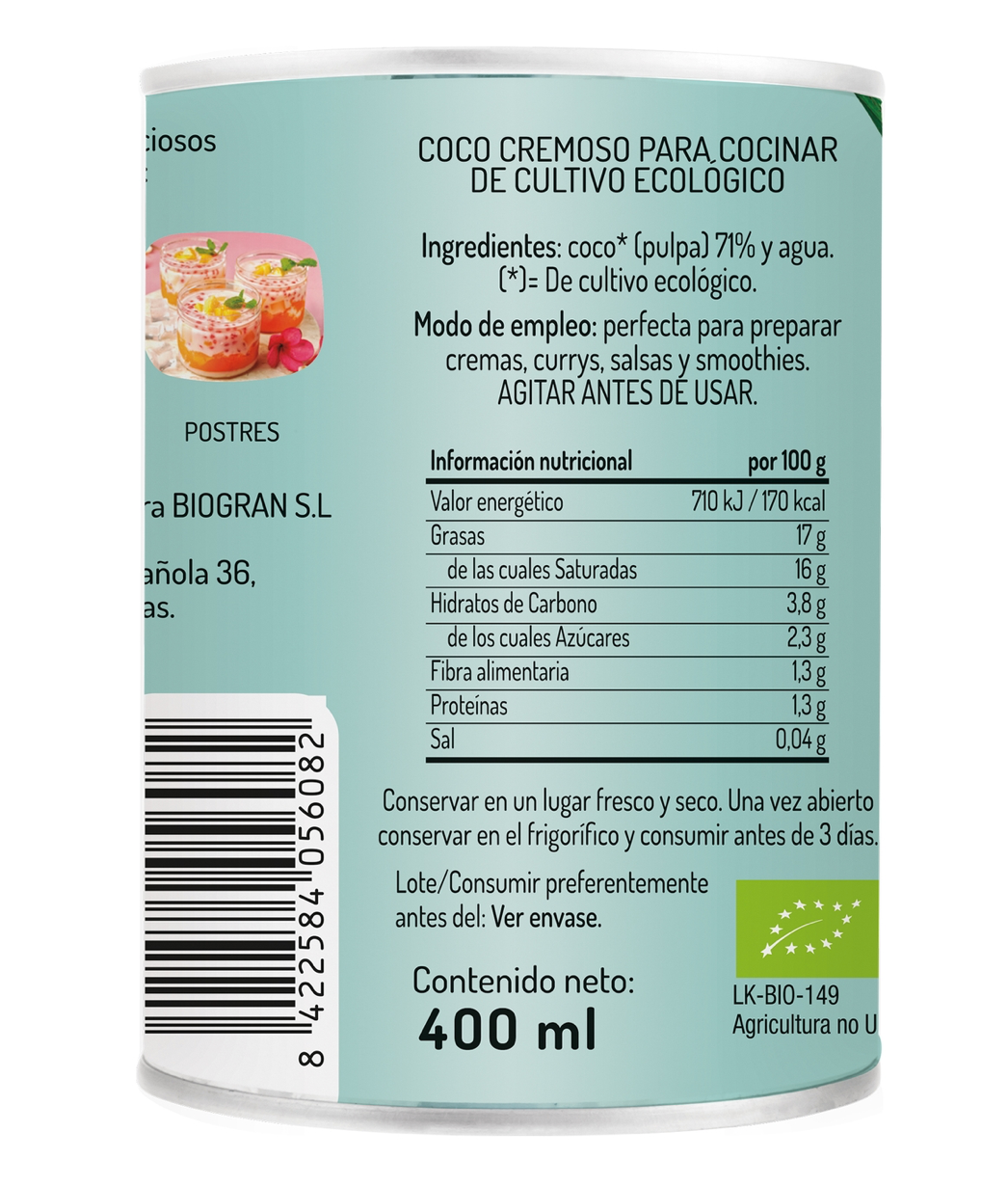 Coco Cremoso para Cocinar BIO