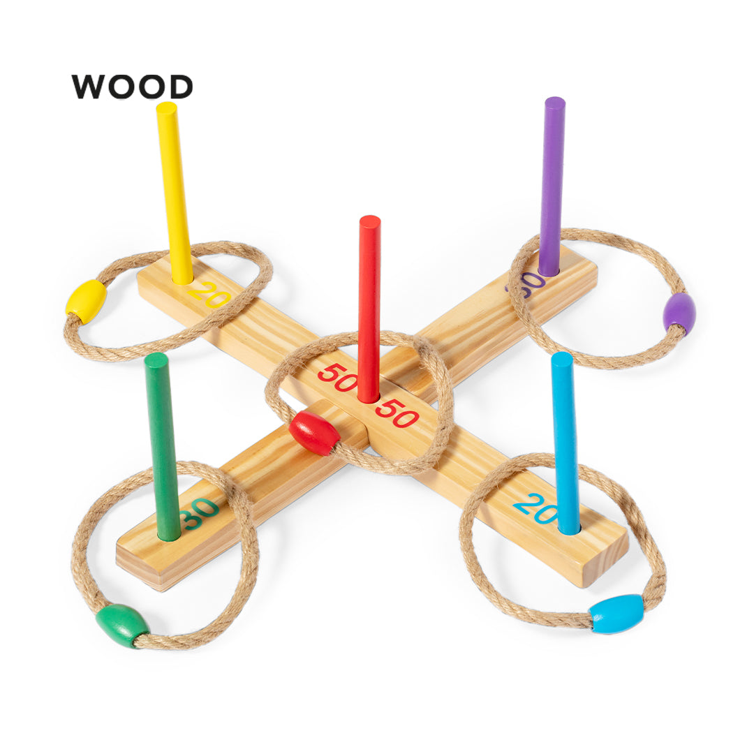Juego de Puntería de Aros de Madera
