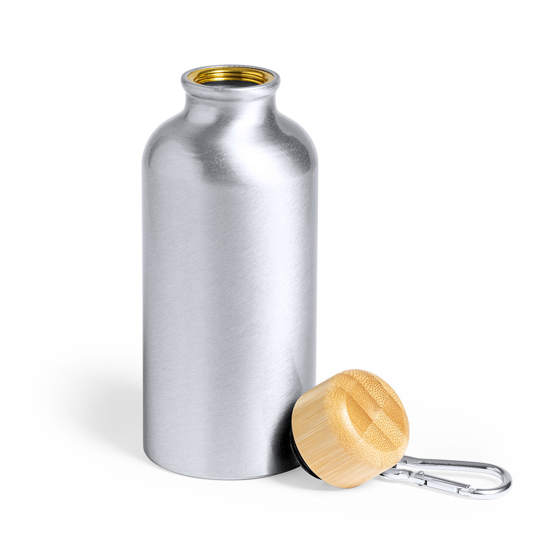 Bidón de Aluminio Mate con Tapón de Bambú