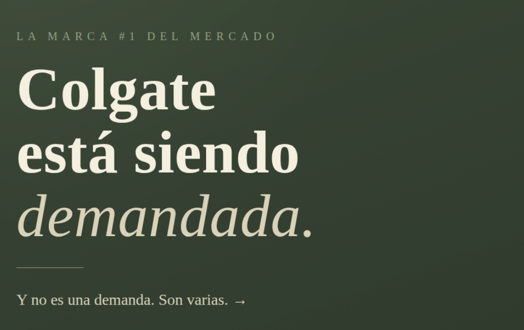 Una demanda colectiva  acusa a Colgate-Palmolive de no informar sobre la presencia de plomo y mercurio detectada en muestras de la pasta dental Colgate Total Whitening.