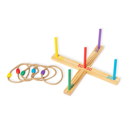Juego de Puntería de Aros de Madera