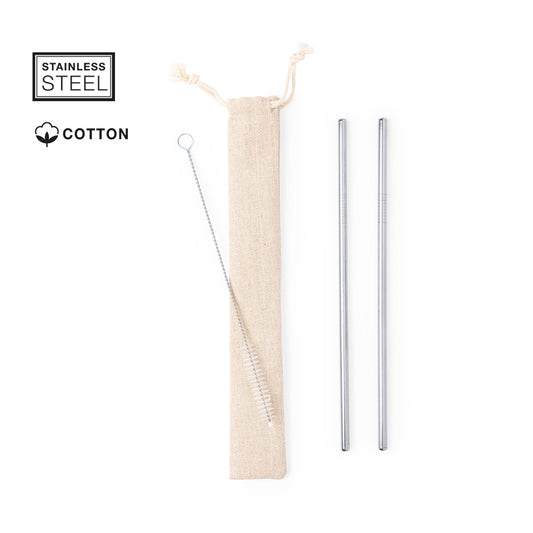 Set de 2 Pajitas Reutilizables de Acero Inox