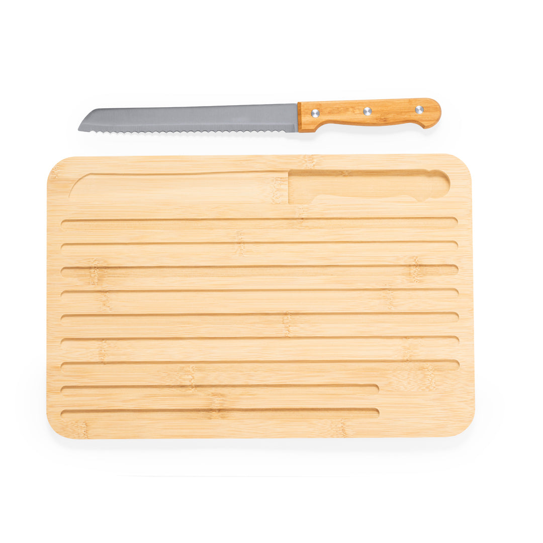 Tabla de Cocina de Bambú con Cuchillo de Sierra
