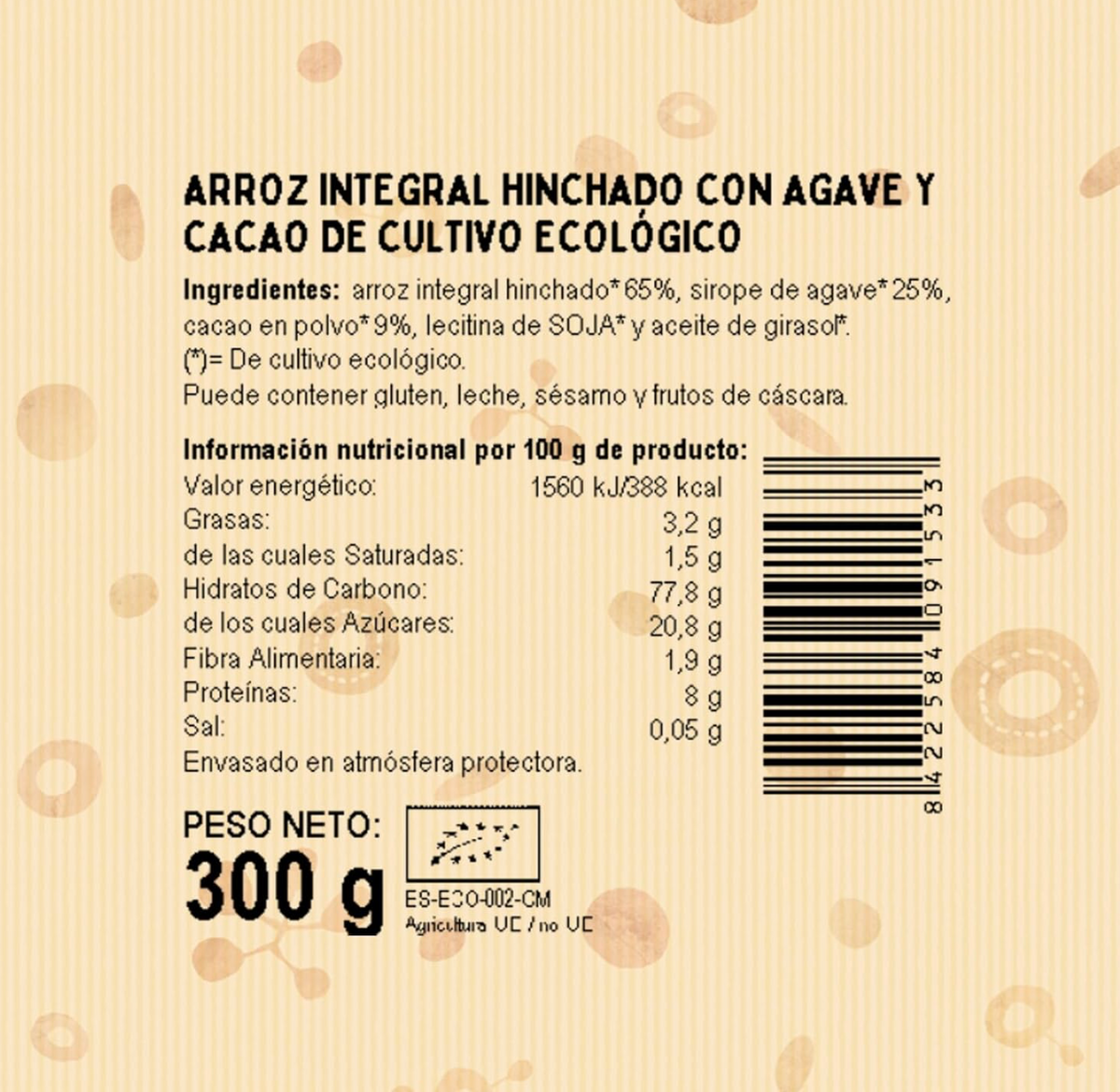 Arroz Integral Hinchado con Chocolate y Agave BIO