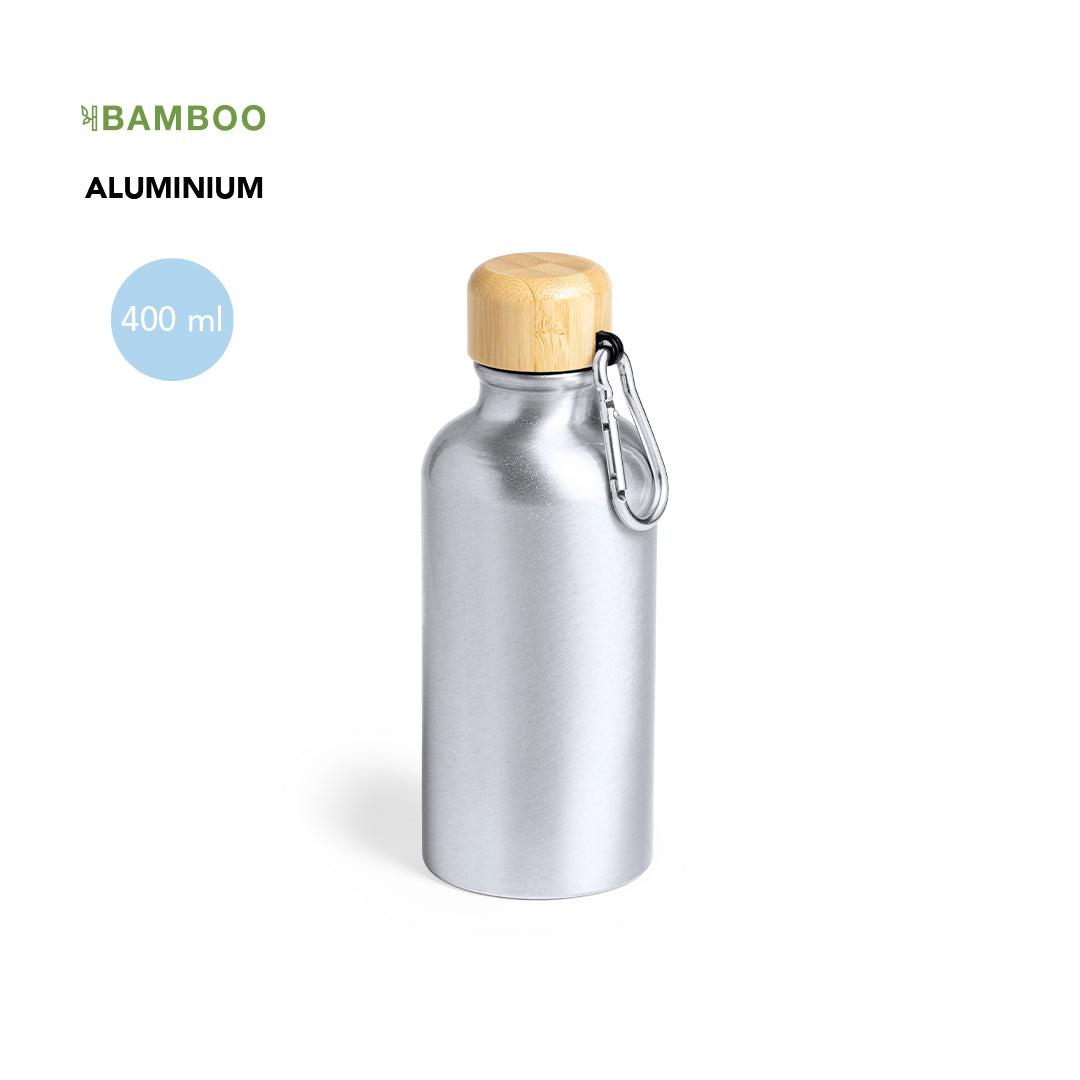 Bidón de Aluminio Mate con Tapón de Bambú