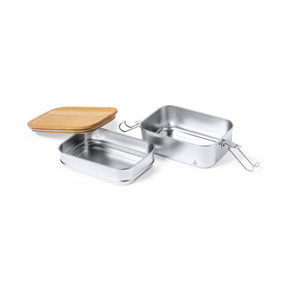 Fiambrera de Acero Inox Reciclado y Bambú – 940 ml