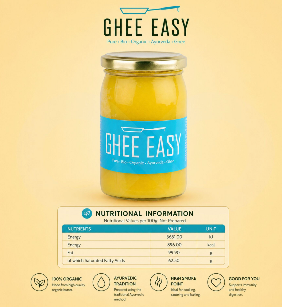 Ghee Ecológico – Mantequilla Clarificada BIO