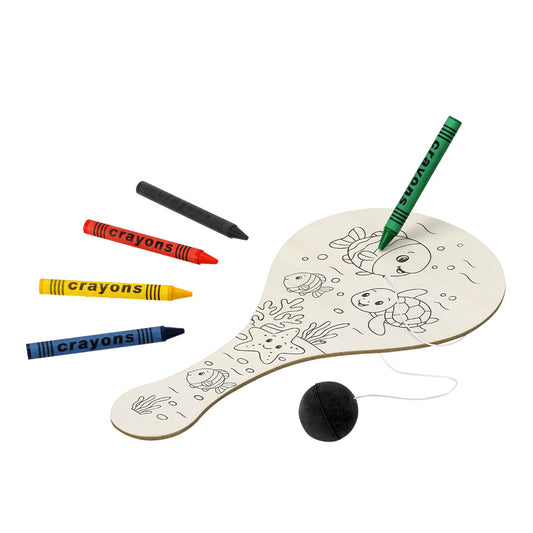 Raqueta de Madera con Pelota para Pintar