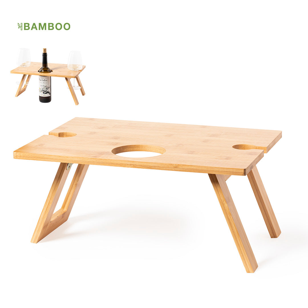 Mesa Plegable de Bambú para Vino