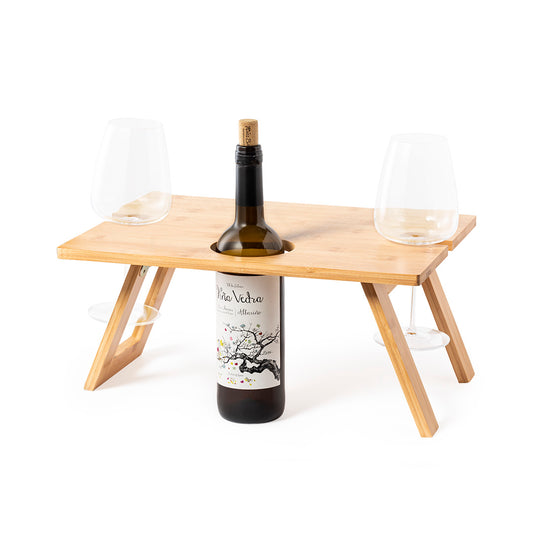 Mesa Plegable de Bambú para Vino