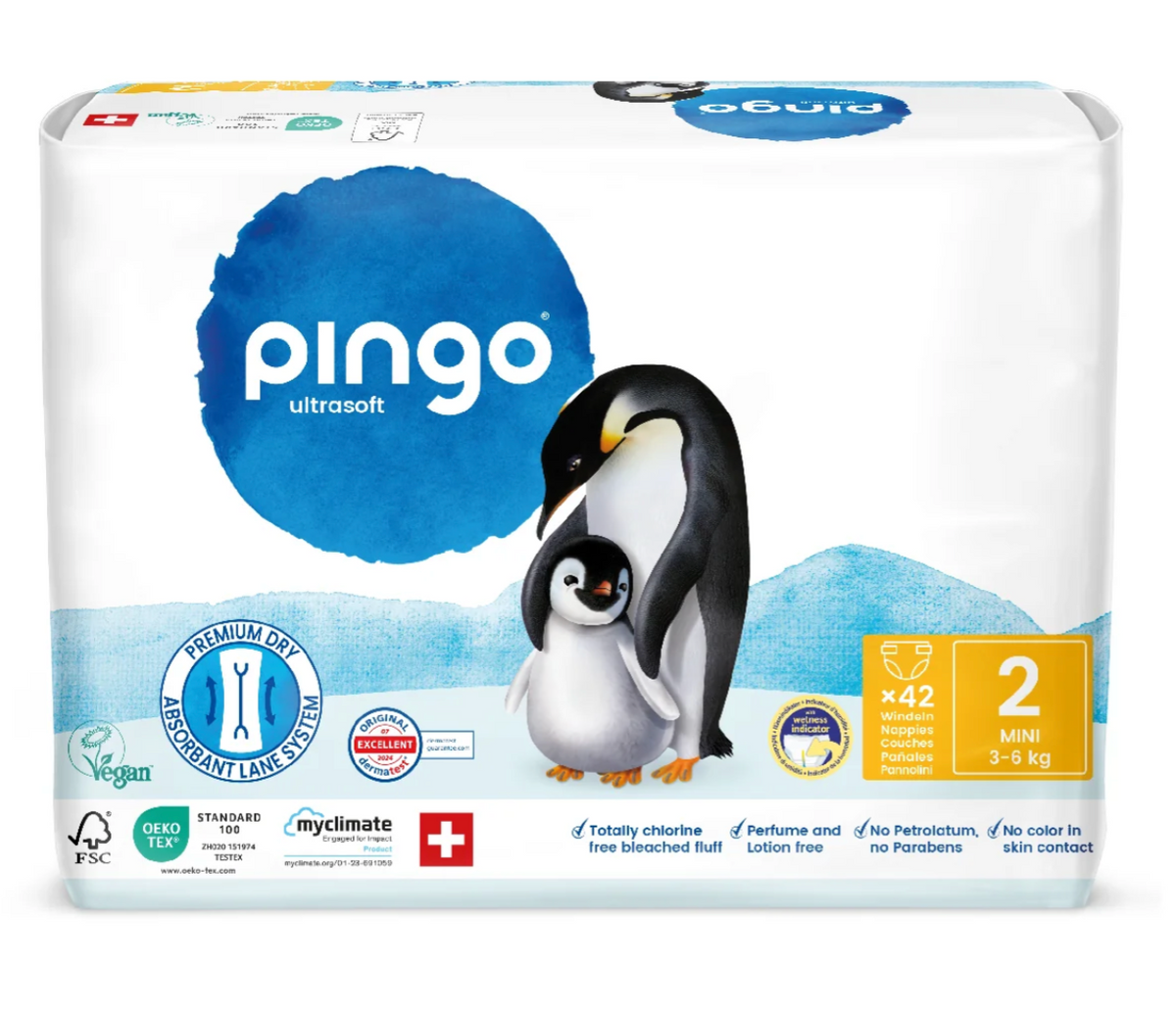 Pañales Pingo Ultrasoft Talla 2 Mini (3-6 kg) | 42 unidades