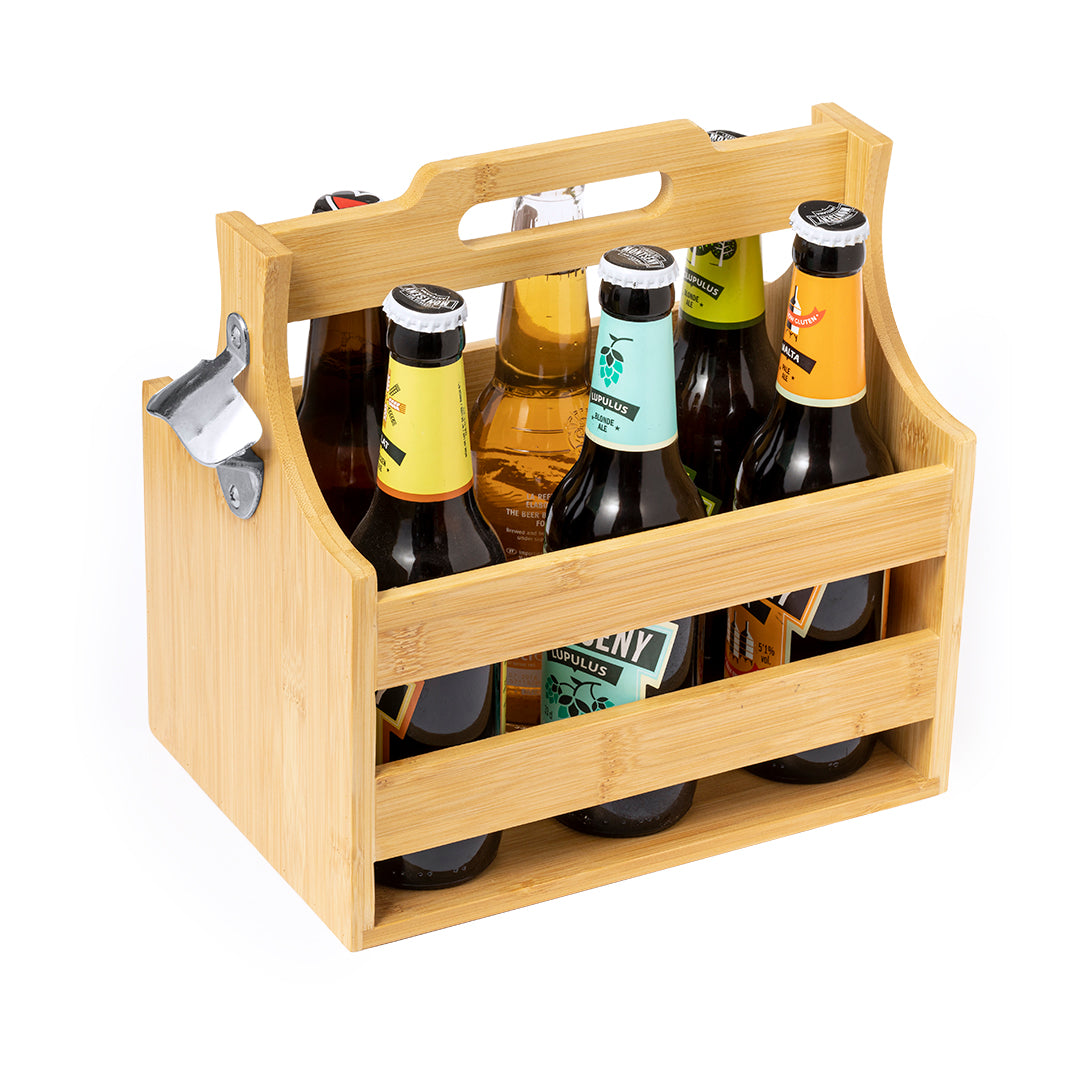 Botellero de Bambú con Abridor