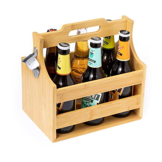 Botellero de Bambú con Abridor